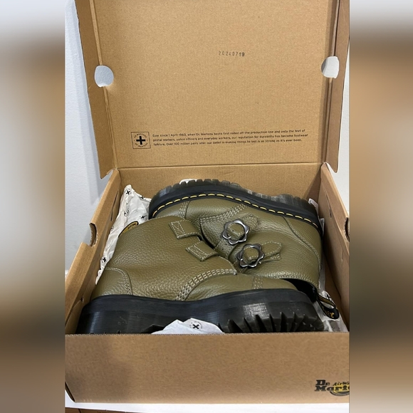 Dr. Martens Olive Green Platform Boots - Picture 4 of 10